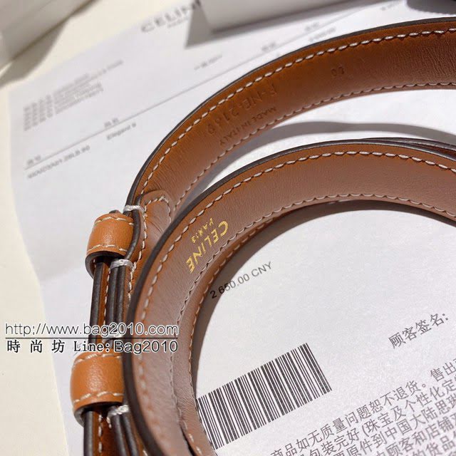 CELINE女士皮帶 賽琳圓形搭扣小牛皮腰帶 2020春夏新款  jjp1075